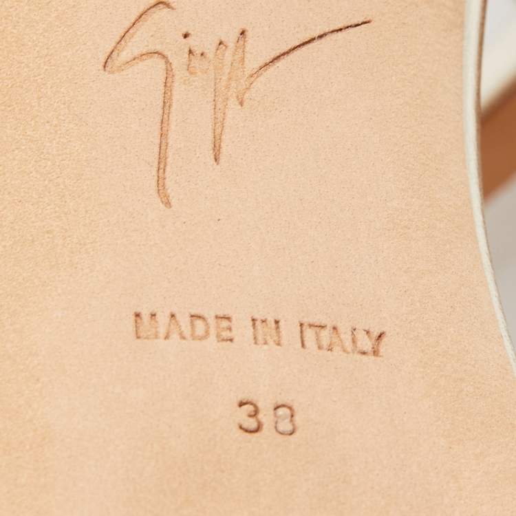 Pre Owned Giuseppe Zanotti Gold Leather Catia Sandals Size 38