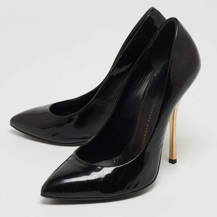 Pre Owned Giuseppe Zanotti Black Leather Pointed Toe Pumps Size 38