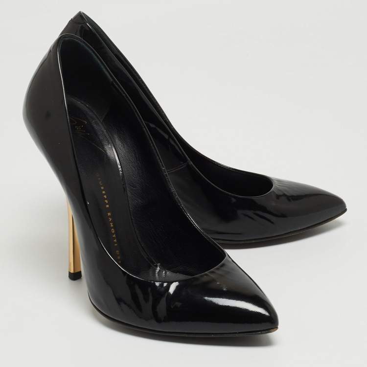 Pre Owned Giuseppe Zanotti Black Leather Pointed Toe Pumps Size 38