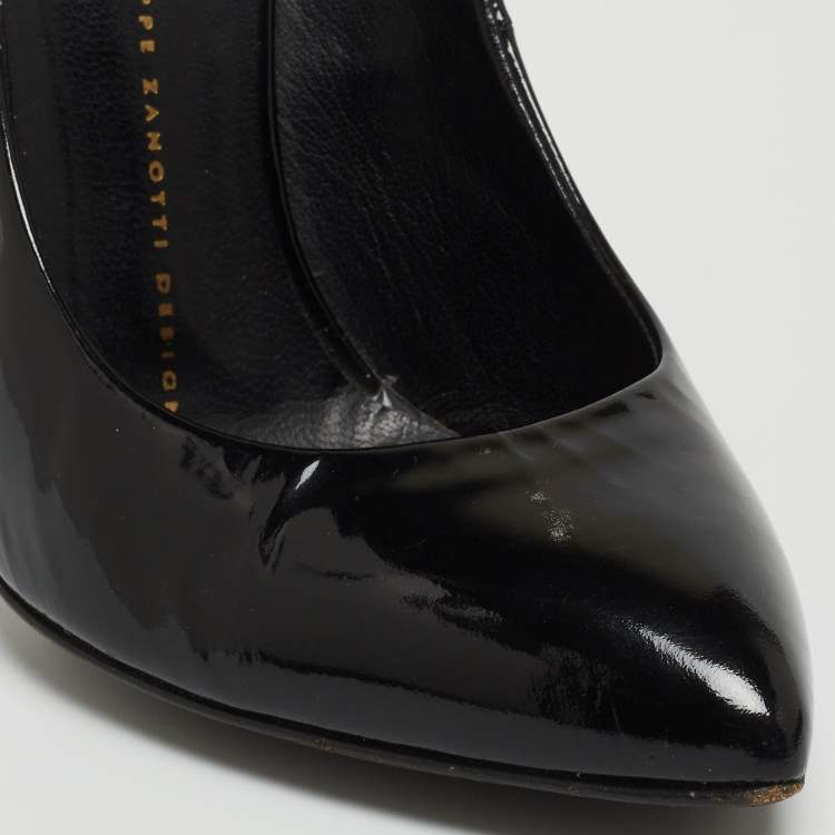 Pre Owned Giuseppe Zanotti Black Leather Pointed Toe Pumps Size 38