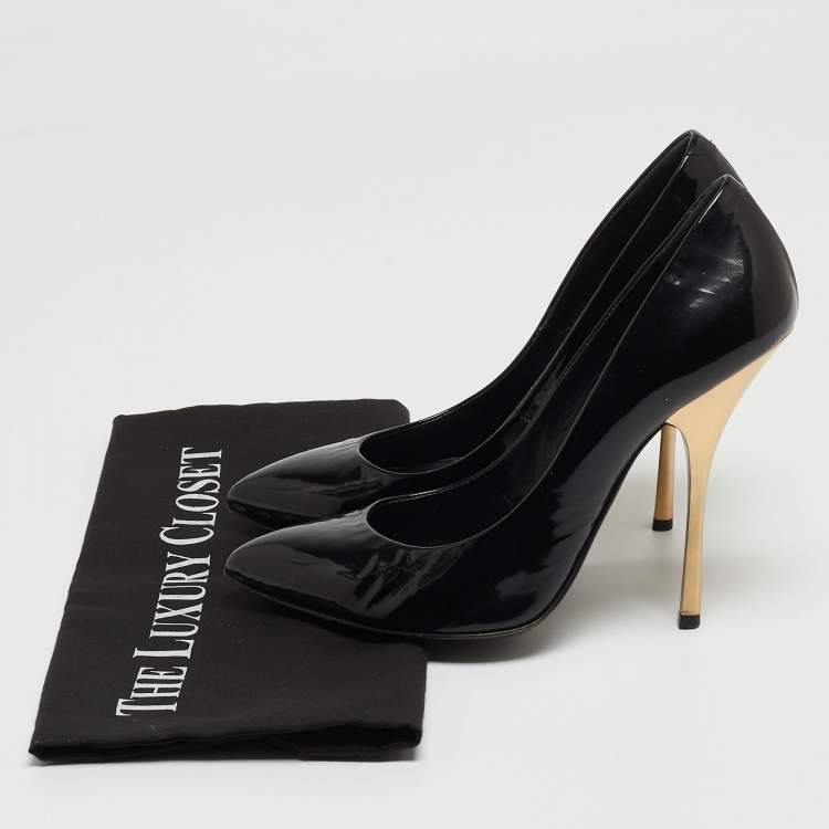Pre Owned Giuseppe Zanotti Black Leather Pointed Toe Pumps Size 38