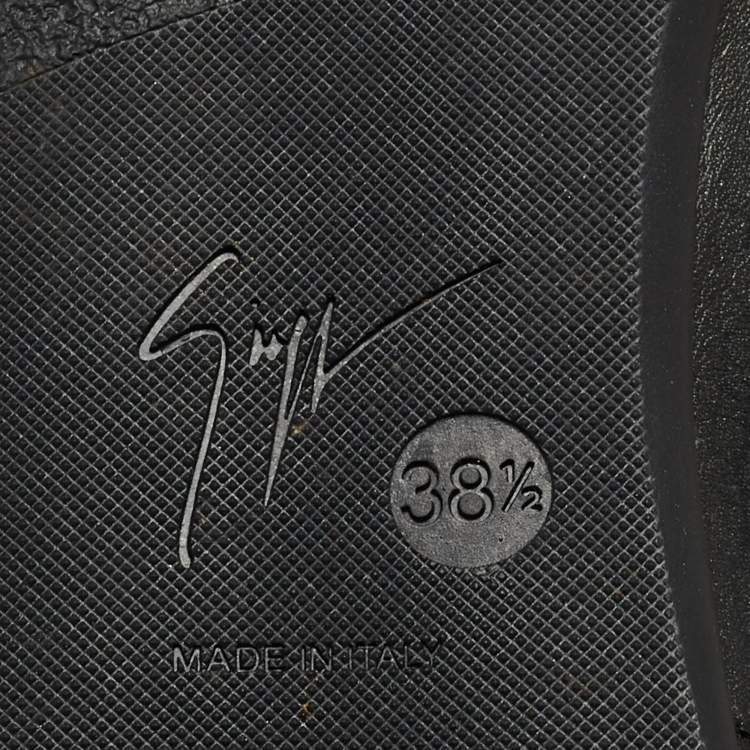Pre Owned Giuseppe Zanotti Black Leather Knee High Boots Size 38.5