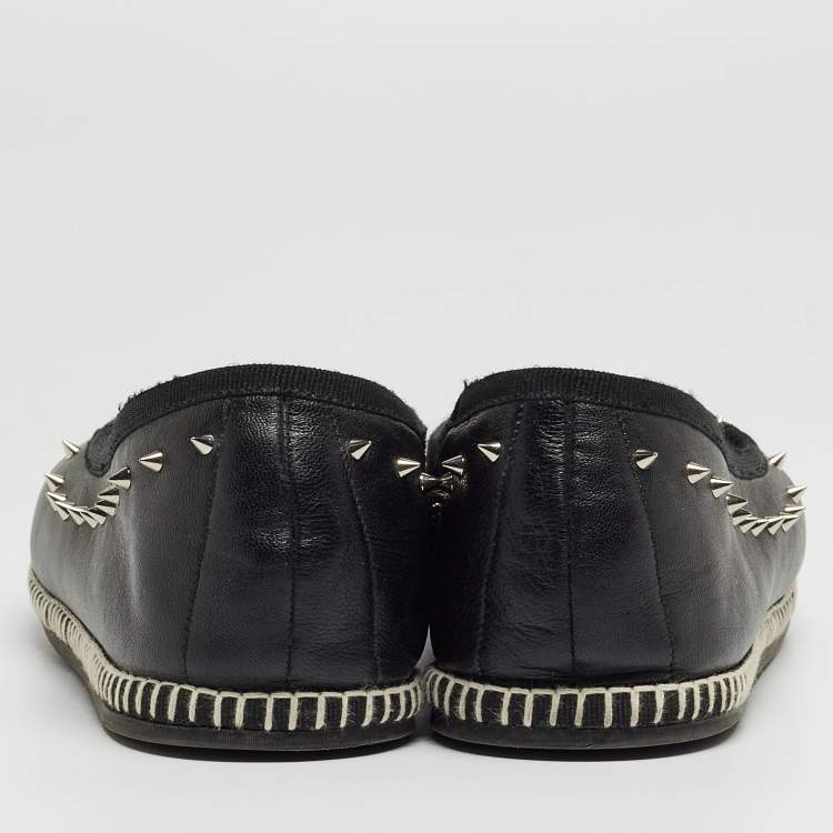 مملوكة مسبقًا Giuseppe Zanotti Black Leather Studded Veronica Loafer Size 41