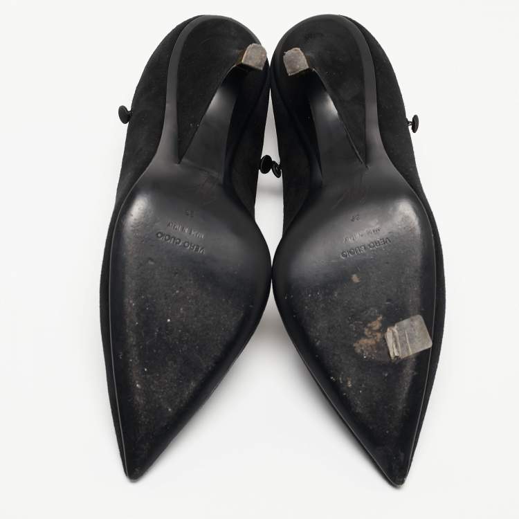 Pre Owned Giuseppe Zanotti Black Suede Pointed Toe Pumps Size 39