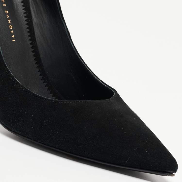 Pre Owned Giuseppe Zanotti Black Suede Pointed Toe Pumps Size 39