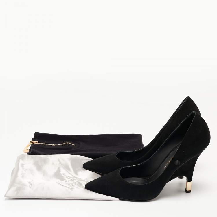 Pre Owned Giuseppe Zanotti Black Suede Pointed Toe Pumps Size 39