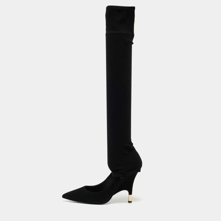 Pre Owned Giuseppe Zanotti Black Suede Pointed Toe Pumps Size 39