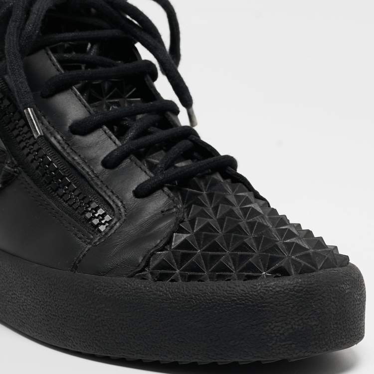 Pre Owned Giuseppe Zanotti Black Leather May London High Top Sneakers Size 41.5