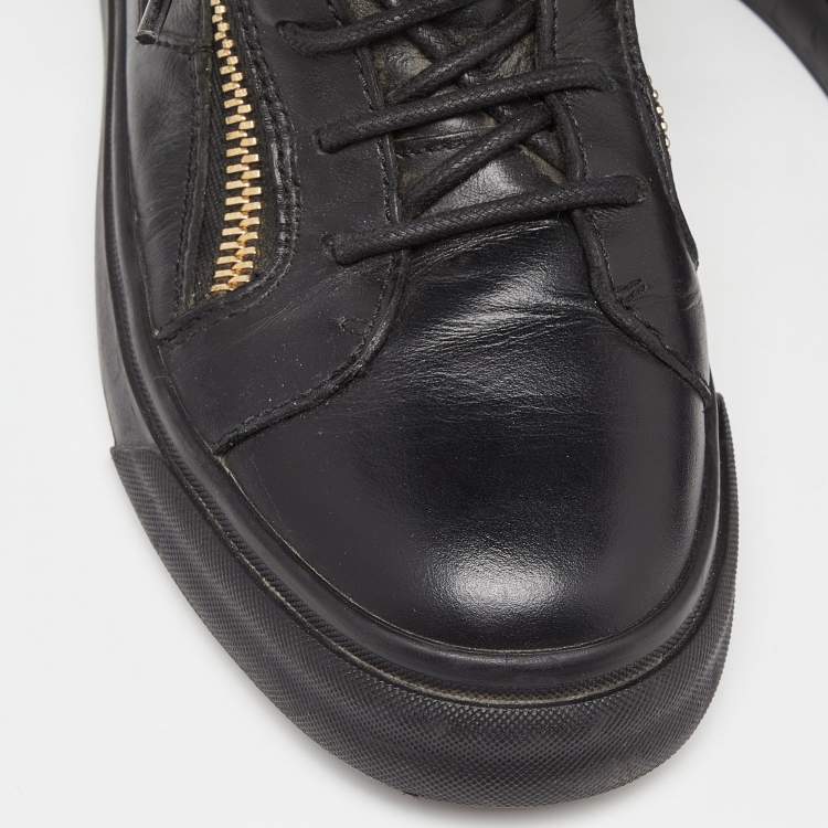 Pre Owned Giuseppe Zanotti Black Leather London High-Top Sneakers Size 37