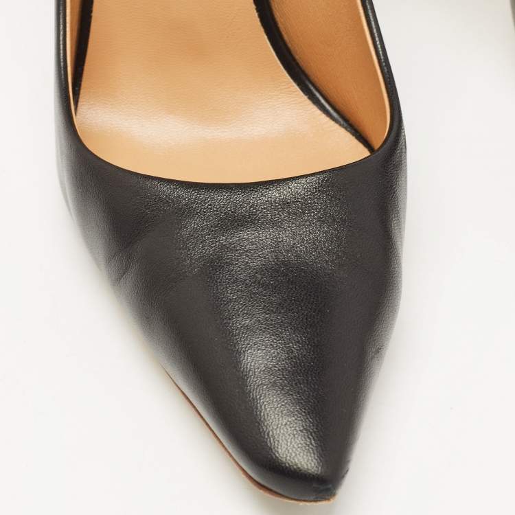 Pre Owned Giuseppe Zanotti Black Leather Pointed Toe Pumps Size 36
