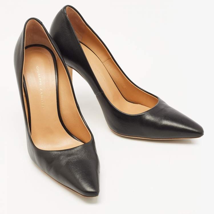 Pre Owned Giuseppe Zanotti Black Leather Pointed Toe Pumps Size 36