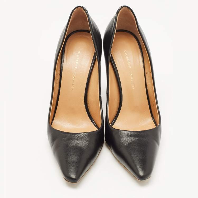 Pre Owned Giuseppe Zanotti Black Leather Pointed Toe Pumps Size 36