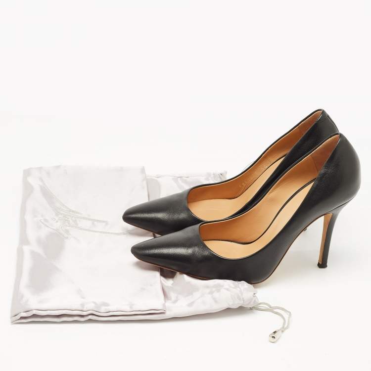 Pre Owned Giuseppe Zanotti Black Leather Pointed Toe Pumps Size 36