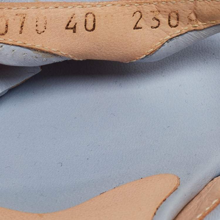 Pre Owned Giuseppe Zanotti Light Blue Leather Tassel Thong Side Sandals Size 40