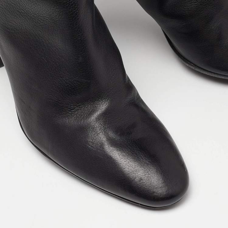Pre Owned Giuseppe Zanotti Black Leather Knee Length Boots Size 40