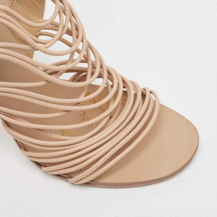 Pre Owned Giuseppe Zanotti Beige Suede and Leather Sandals Size 37