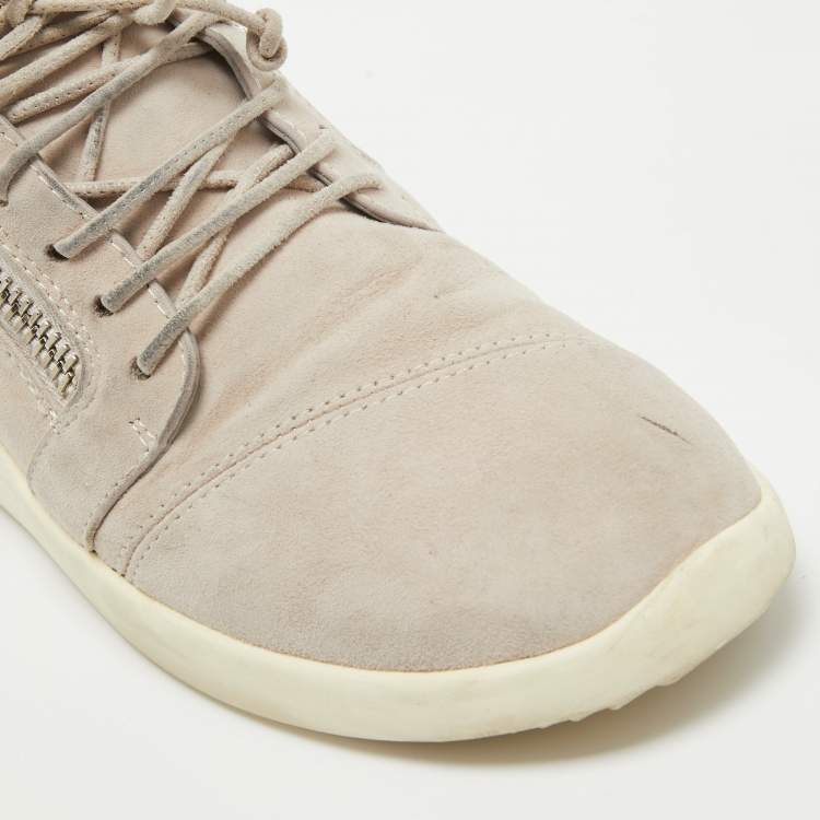 Pre Owned Giuseppe Zanotti Lilac Suede Mid Top Sneakers Size 39.5