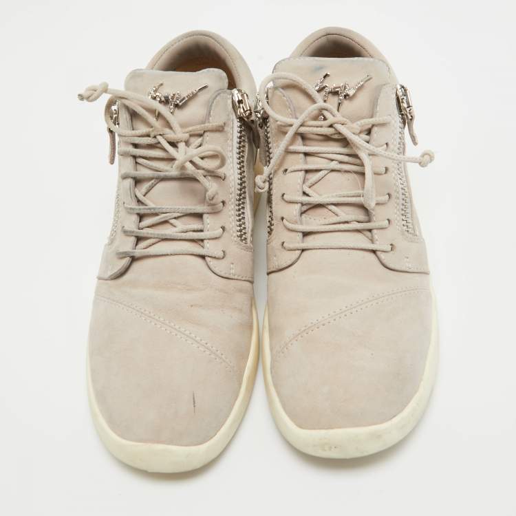 Pre Owned Giuseppe Zanotti Lilac Suede Mid Top Sneakers Size 39.5