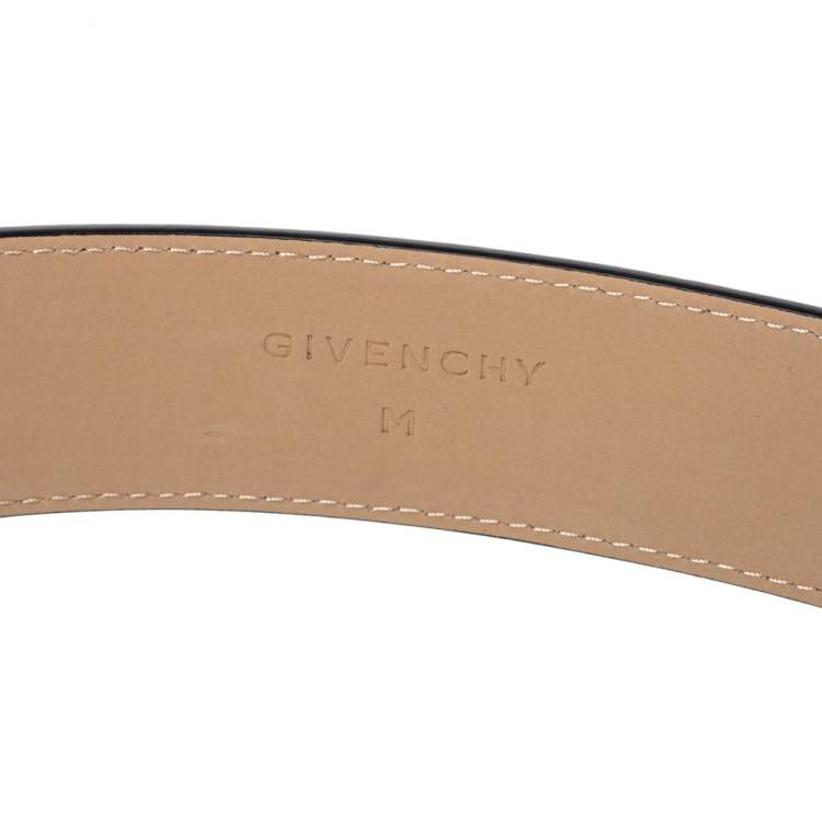 Pre Owned Givenchy Black Leather Buckle Belt 82CM