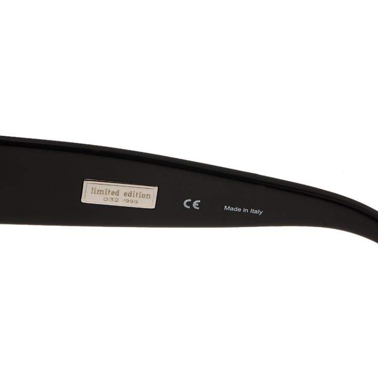 Pre Owned Givenchy Silver/Black Limited Edition SGV 419S Shield Sunglasses