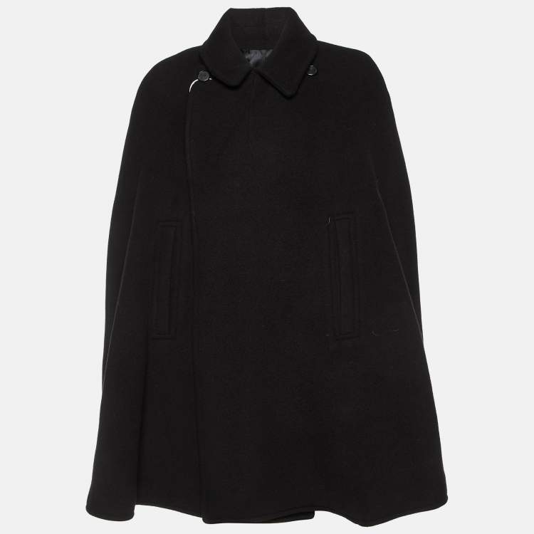 Pre Owned Givenchy Black Wool Felt Cape Coat XXL