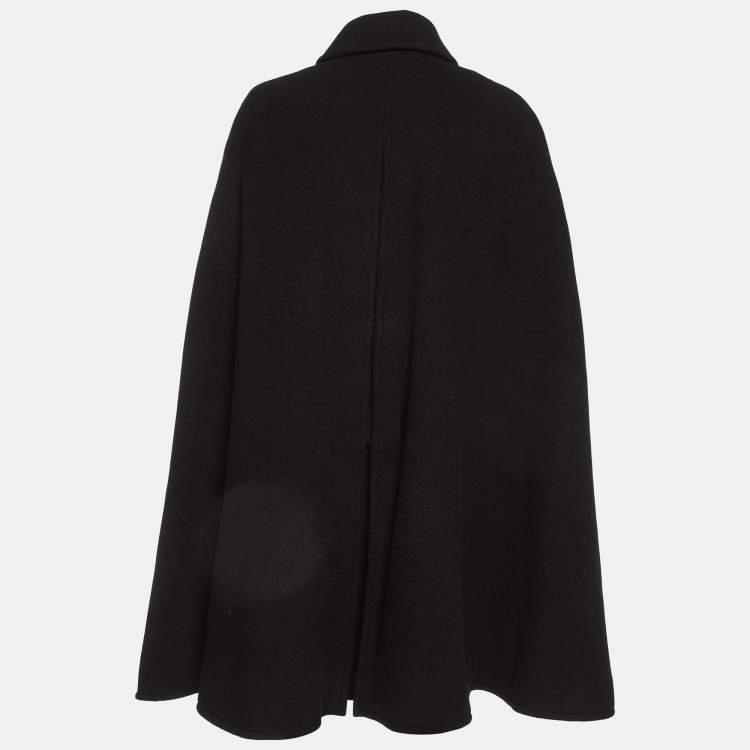 Pre Owned Givenchy Black Wool Felt Cape Coat XXL