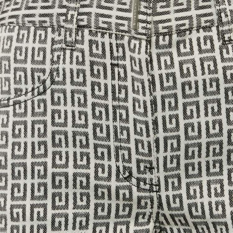 Pre Owned Givenchy Black/White Logo Jacquard Jeans M Waist 28"