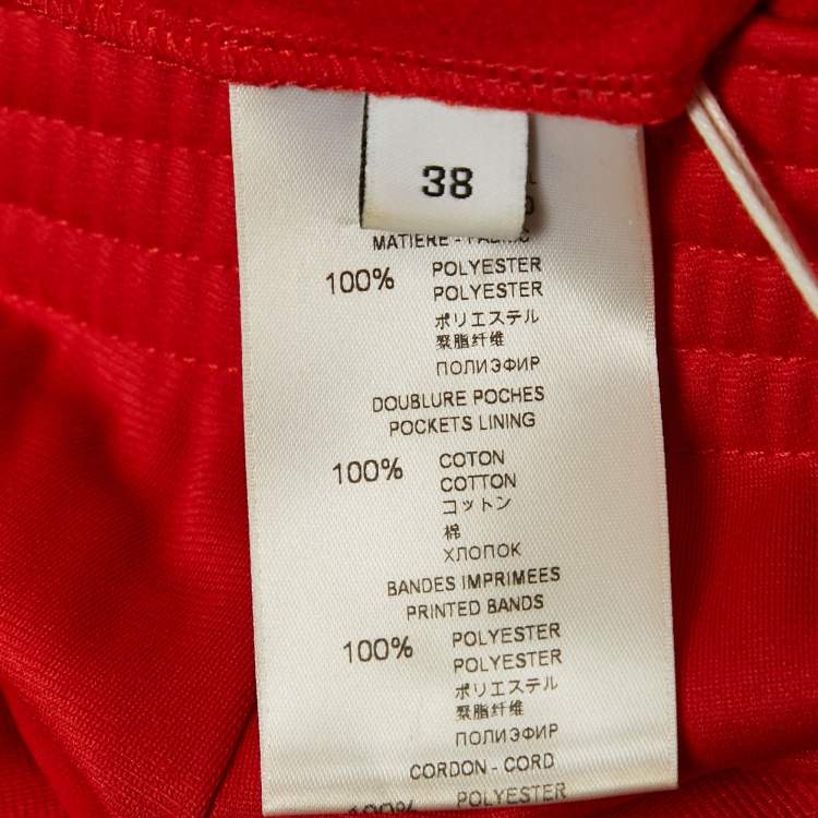 Pre Owned Givenchy Red Logo Print Jersey Trackpants M