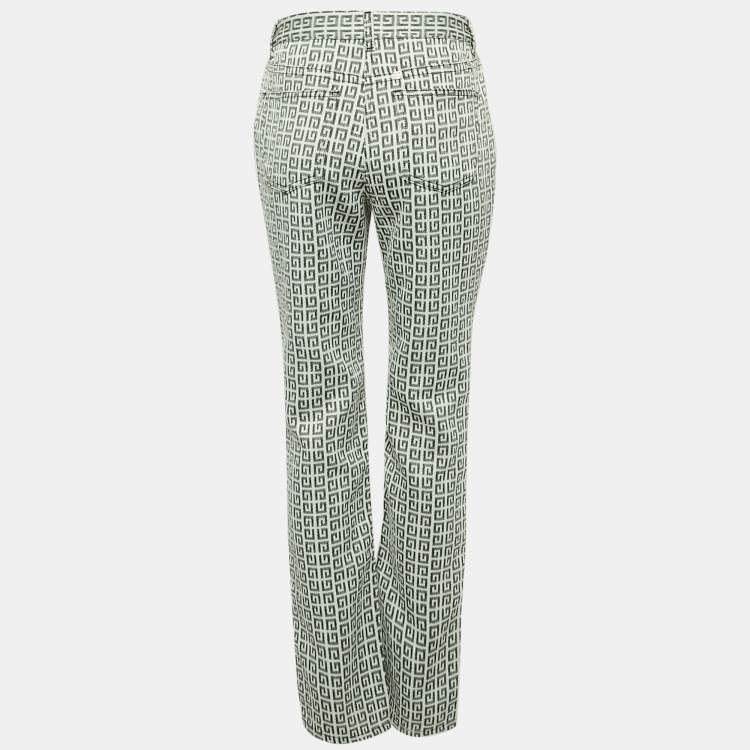 Pre Owned Givenchy Black/White Monogram Jacquard Jeans M Waist 30"