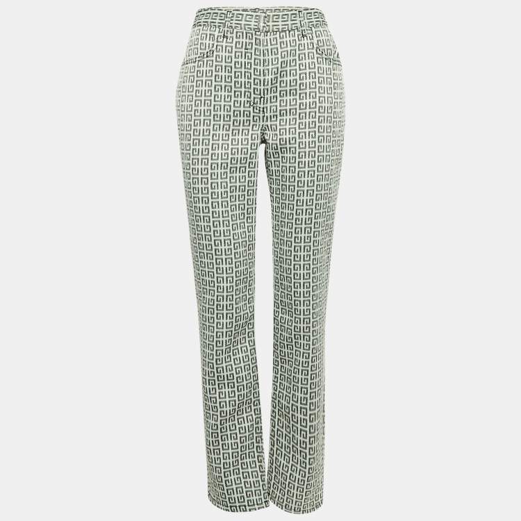 Pre Owned Givenchy Black/White Monogram Jacquard Jeans M Waist 30"