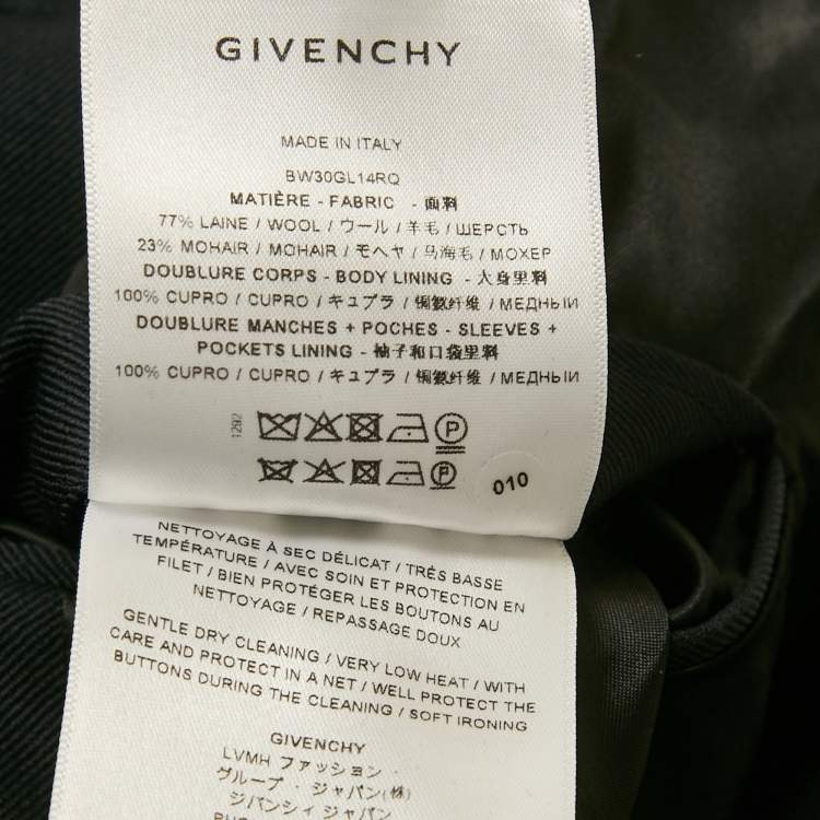Pre Owned Givenchy Navy Blue Wool Gabardine Double Breasted Blazer M