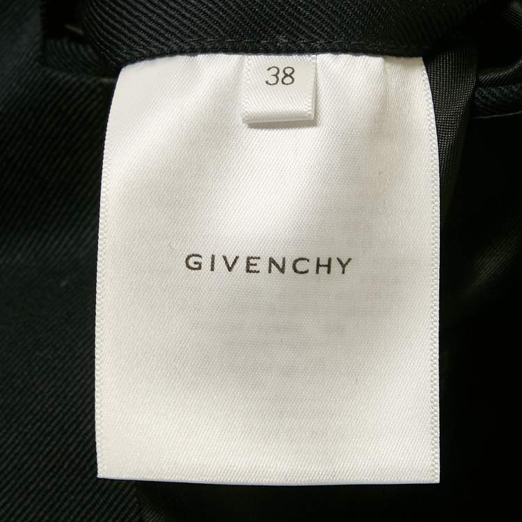 Pre Owned Givenchy Navy Blue Wool Gabardine Double Breasted Blazer M