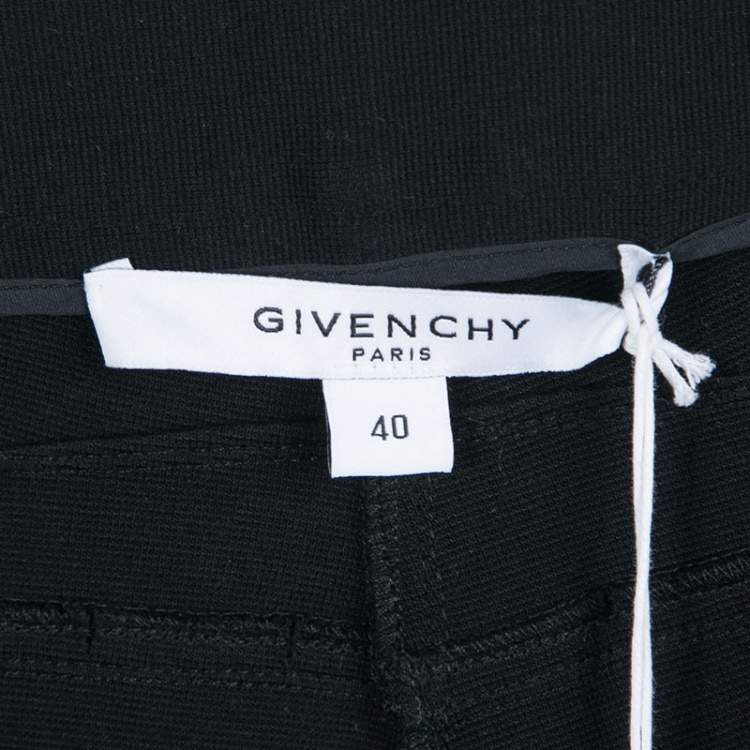 Pre Owned Givenchy Black Knit Zip Detail Moto Jeggings S