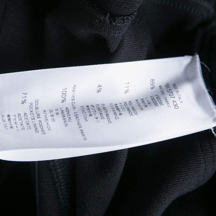 Pre Owned Givenchy Black Knit Zip Detail Moto Jeggings S
