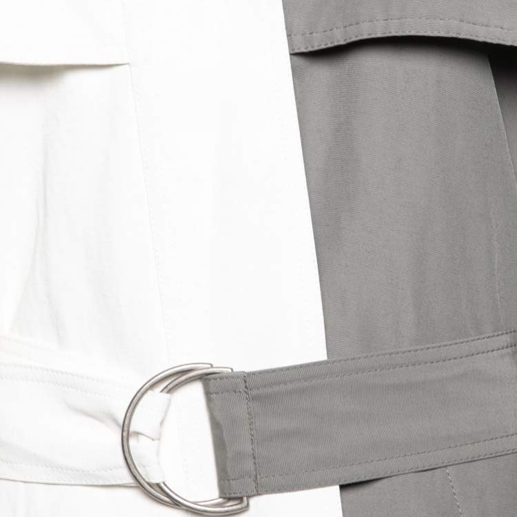 Pre Owned Givenchy Two-Toned Cotton Oversized Belted Trench Coat M