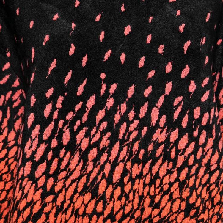 Pre Owned Givenchy Red and Black Knit Crewneck Pullover Sweater M