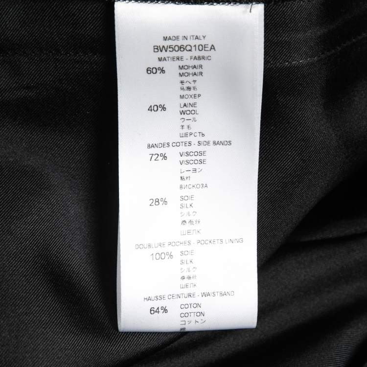 Pre Owned Givenchy Black Mohair Wool Side-Band Detail Trousers M