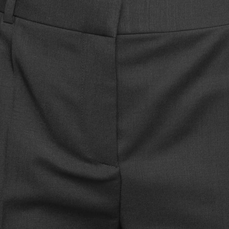 Pre Owned Givenchy Black Mohair Wool Side-Band Detail Trousers M