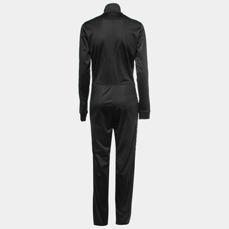 Pre Owned Givenchy Black Neoprene Logo Band Detail Jumpsuit M