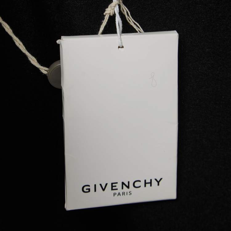 Pre Owned Givenchy Black Knit Side-Stripe Logo Zip Front Jacket M