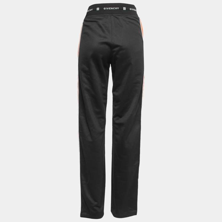 Pre Owned Givenchy Black Knit Side-Stripe Logo Track Pants M