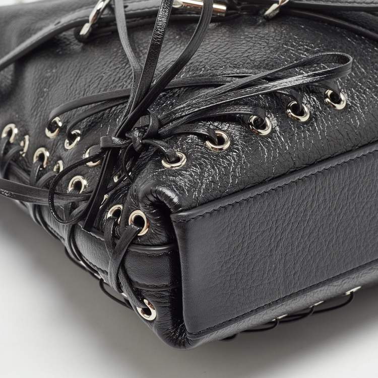 Pre Owned Givenchy Black Leather Medium Corset Voyou Shoulder Bag