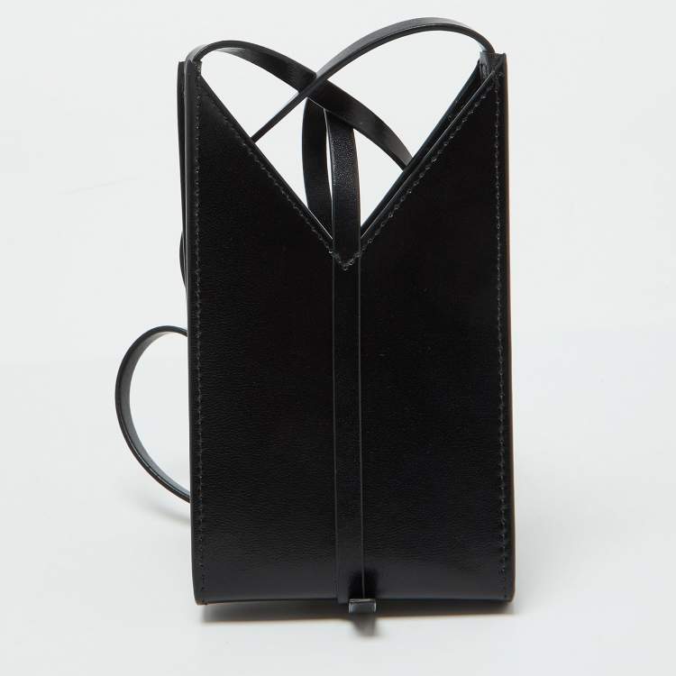 Pre Owned Givenchy Black Leather Micro Cut Out Crossbody Bag
