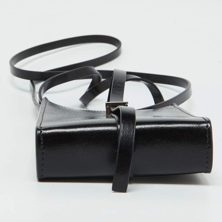 Pre Owned Givenchy Black Leather Micro Cut Out Crossbody Bag