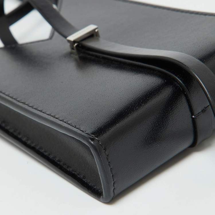 Pre Owned Givenchy Black Leather Micro Cut Out Crossbody Bag