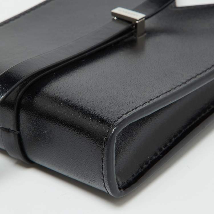 Pre Owned Givenchy Black Leather Micro Cut Out Crossbody Bag