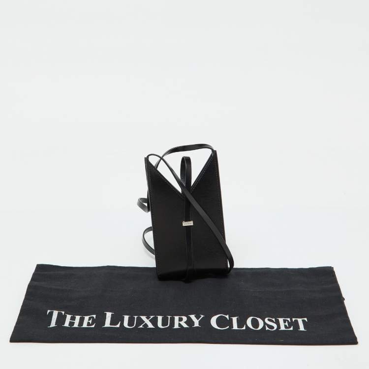 Pre Owned Givenchy Black Leather Micro Cut Out Crossbody Bag