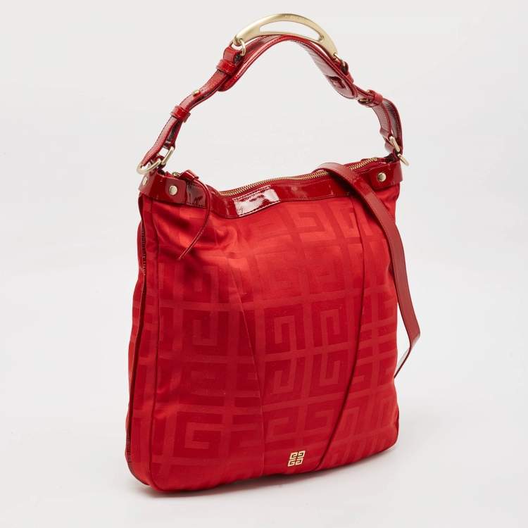 Pre Owned Givenchy Red Signature Fabric Top Handle Bag