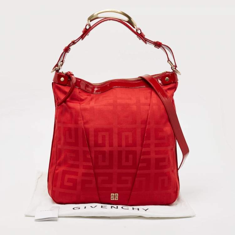 Pre Owned Givenchy Red Signature Fabric Top Handle Bag