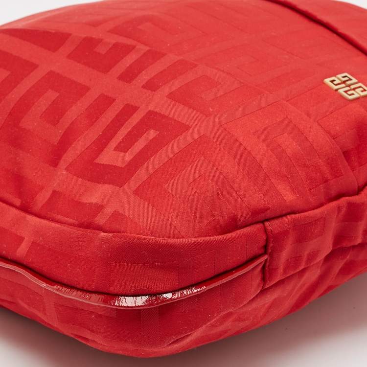 Pre Owned Givenchy Red Signature Fabric Top Handle Bag